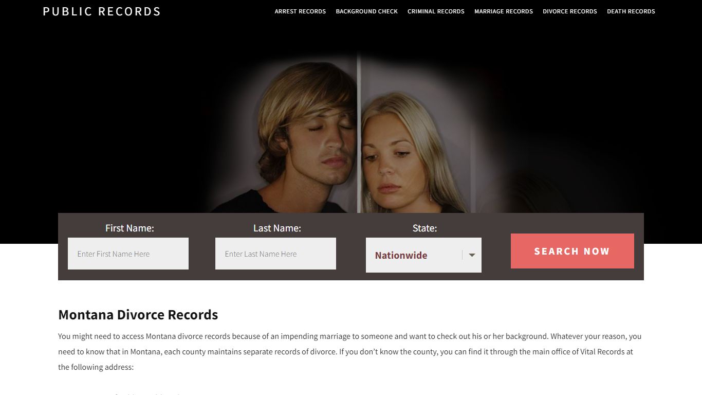 Montana Divorce Records | Enter Name and Search. 14Days Free